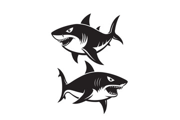 Shark silhouette vector illustration, Shark silhouette vector, shark silhouette printable