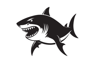 Shark silhouette vector illustration, Shark silhouette vector, shark silhouette printable