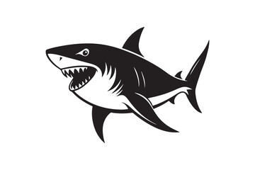 Shark silhouette vector illustration, Shark silhouette vector, shark silhouette printable