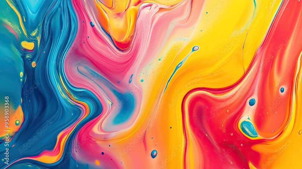 Poster abstract background with moving colors and fluid patterns, creating a dynamic and eye-catching effec