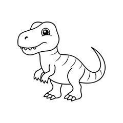 adorable trex, children's activity coloring book pages with pictures of Animal dinosaur. stock illustration