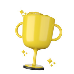 golden cup resembling a trophy symbolizing success and achievement, Capturing the Essence of Business, Finance winner isolated on a white background.