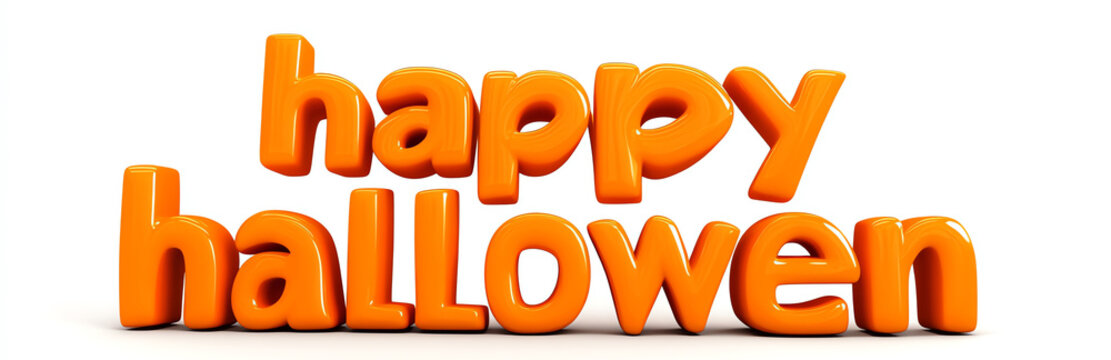 Happy halloween on white background, AI generated
