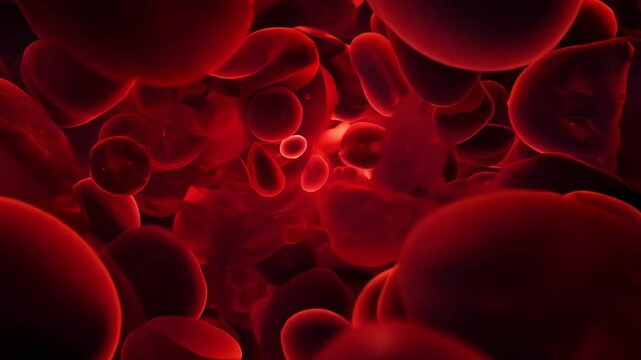 Red blood cells arterial blood stream medicine health biology anatomy physiology microscopic microbiology science medical treatment human vein circulation pressure level life cell scientific material
