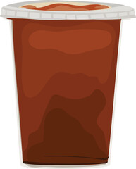 Cartoon chocolate drink illustration on transparent background.
