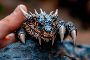 Dragon claws, razor-sharp, tearing through stone showcase the immense strength and ferocity of this legendary beast