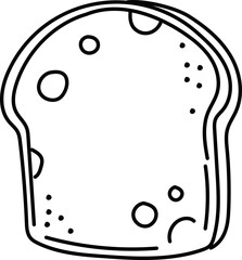 Hand drawn bread illustration on transparent background.
