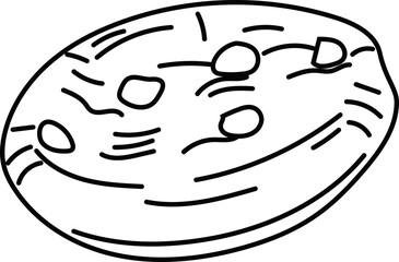 Hand drawn cookie illustration on transparent background.

