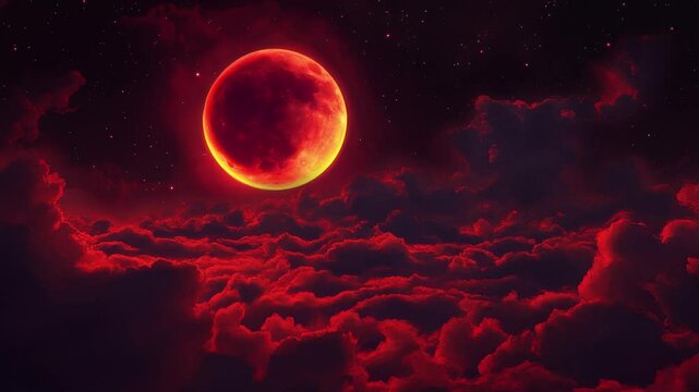 Moon With Skull Image Appears From Behind Clouds
