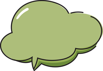 Commic speech bubble illustration on transparent background.
