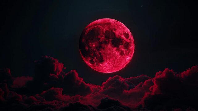 Moon With Skull Image Appears From Behind Clouds