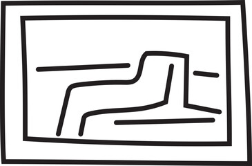 Hand drawn picture frame illustration on transparent background.
