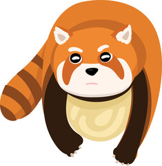 Fototapeta premium Cartoon red panda illustration on transparent background. 