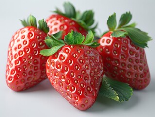 strawberries on a white background