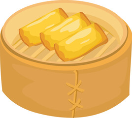Chinese dimsum illustration on transparent background.
