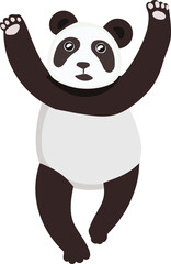 Cartoon panda illustration on transparent background.
