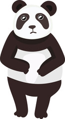 Cartoon panda illustration on transparent background.

