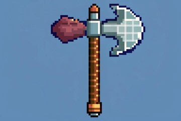 Obraz premium Vintage Battle Warrior Lumberjack Axe