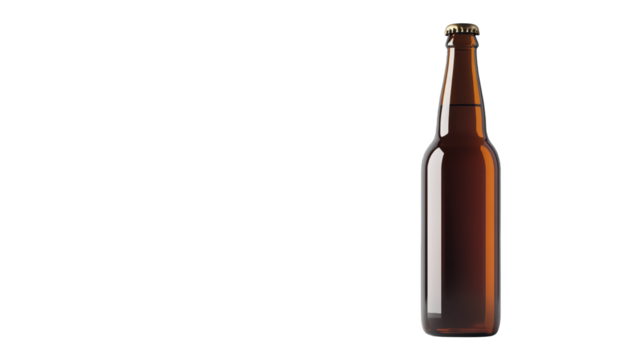 Glass Bottle of Beer with Glitch Effect Background