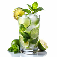 classic cooling mojito with white background