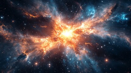 Fototapeta premium Explosive Star Nebula in Outer Space