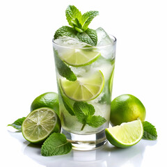 classic cooling mojito with white background