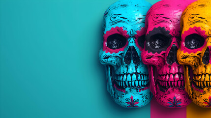 Obraz premium Dia Los Muertos Cultural Symbols And Icons