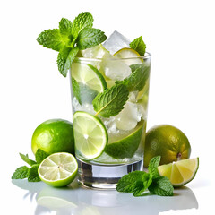 classic cooling mojito with white background