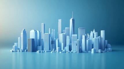 Obraz premium Modern Cityscape in Blue Tones