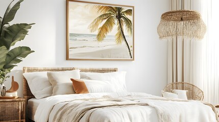 Modern Boho Beach Wall Art on White Background
