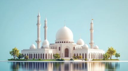 Naklejka premium Majestic Mosque Reflected on Water