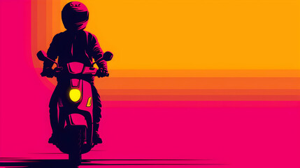 Fototapeta premium Delivery Boy Ride Scooter Delivery Service Order