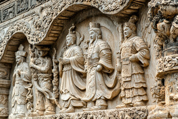 Obraz premium Intricately Carved Stone: A Glimpse into Chinese Mythology