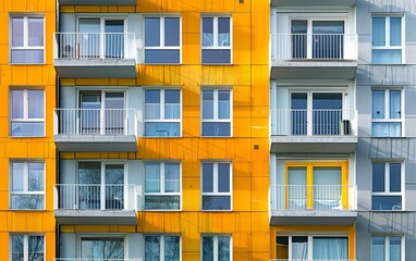 Obraz premium Facade of modern apartment building