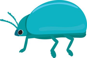 Cartoon beetle illustration on transparent background.
