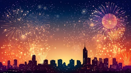 fireworks background at night party, new year's eve party