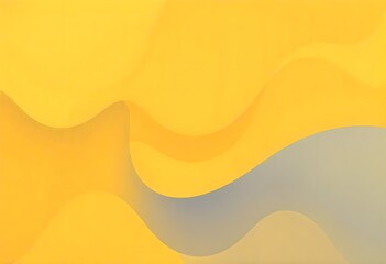 Colorful abstract shapes in blue, and orange on a yellow background