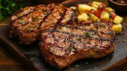 The national cuisine of Brazil: Pork cutlets on a bone in Brazilian style.
