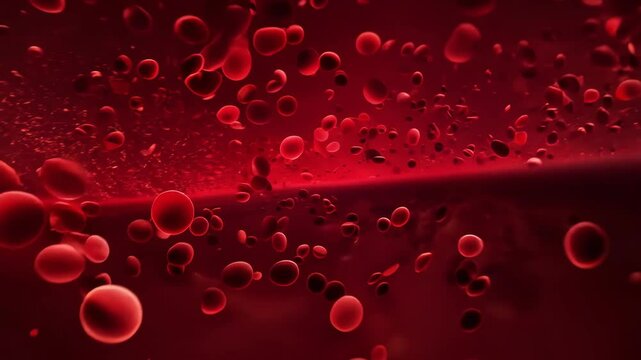 Red blood cells arterial blood stream medicine health biology anatomy physiology microscopic microbiology science medical treatment human vein circulation pressure level life cell scientific material