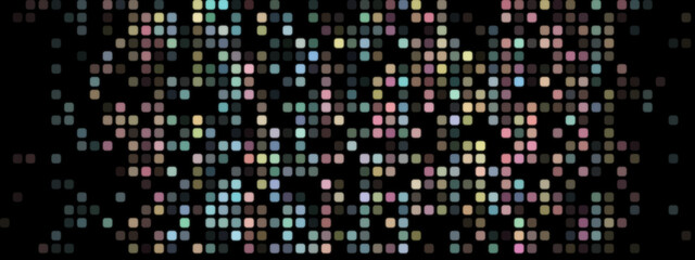 Obraz premium Abstract Pixel Background: Pastel Colored Pixels on Black Screen