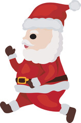 Cartoon santa claus illustration on transparent background.
