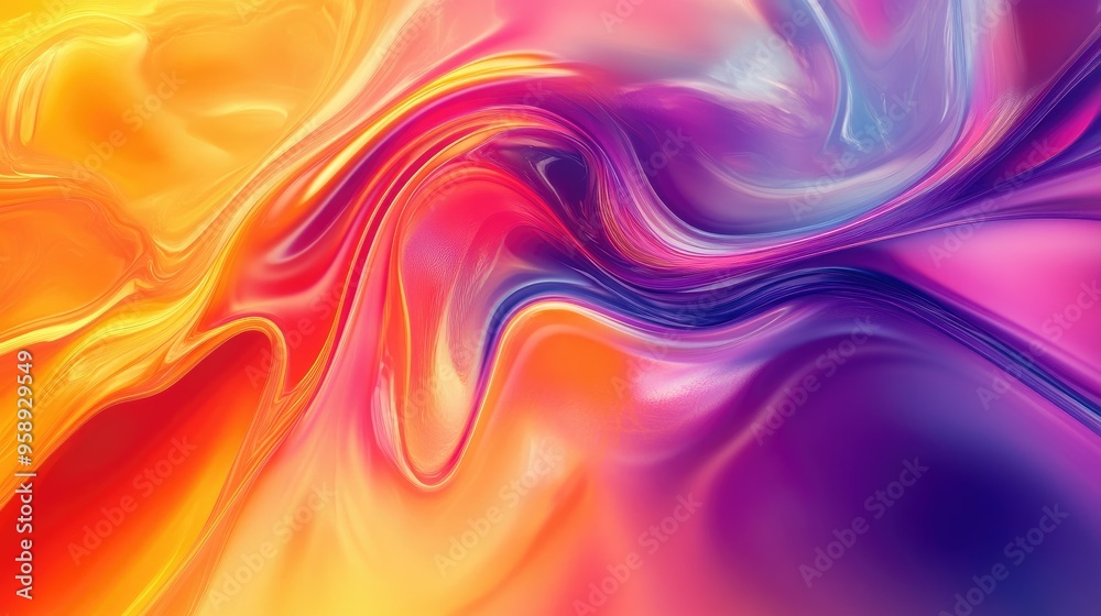 Poster colorful, moving abstract background with a dynamic effect, showcasing fluid patterns and gradients 