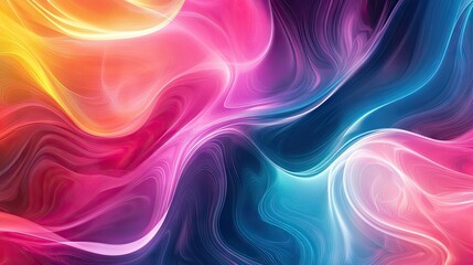 Obraz premium Colorful, moving abstract background with a dynamic effect, showcasing fluid patterns and gradients for use in creative design templates.