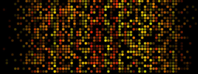 Vibrant Pixelated Design: Red, Orange, and Yellow on Dark Background