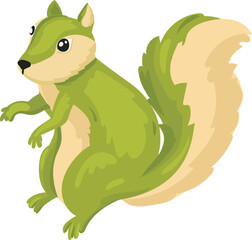 Cartoon squirrel illustration on transparent background.
