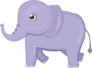 Cartoon elephant illustration on transparent background.

