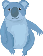 Cartoon koala illustration on transparent background.
