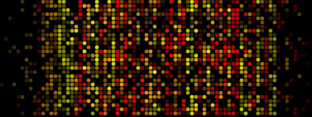 Vibrant Pixelated Design: Red, Orange, and Yellow on Dark Background