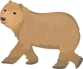 Cartoon bear illustration on transparent background.
