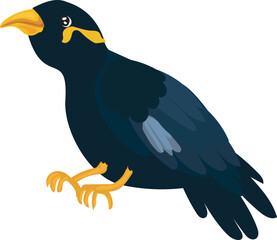 Cartoon bird illustration on transparent background.
